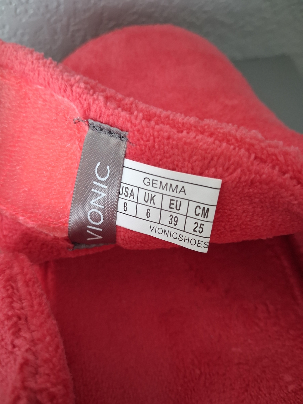 Vionic Gemma Plush Coral Slide Slippers - Picture 3 of 5